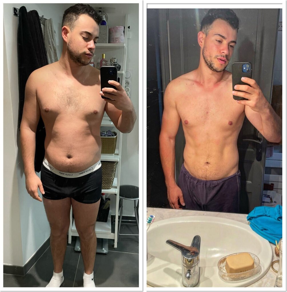 Transformation physique avant/après de Roman (15 semaines) – coaching Faress BKH, personal trainer