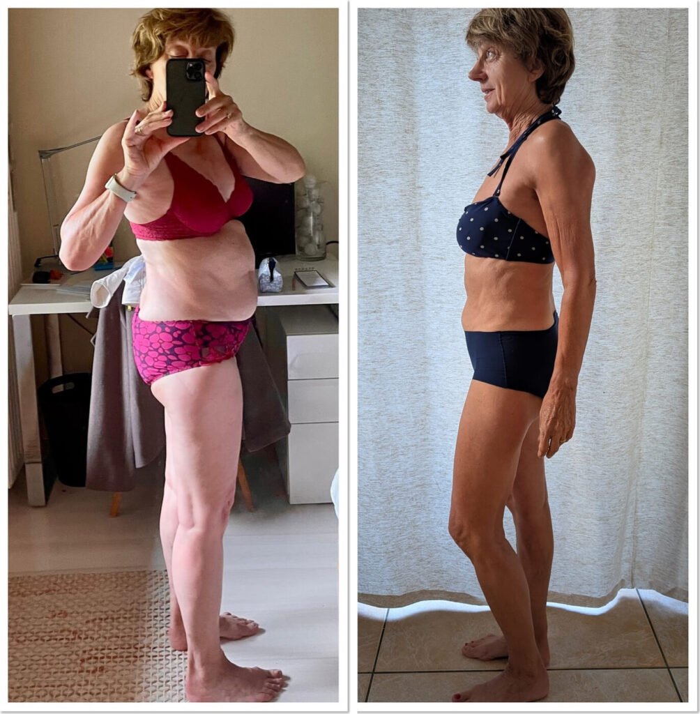Transformation physique avant/après de Jacqueline (16 semaines) – coaching Faress BKH, personal trainer