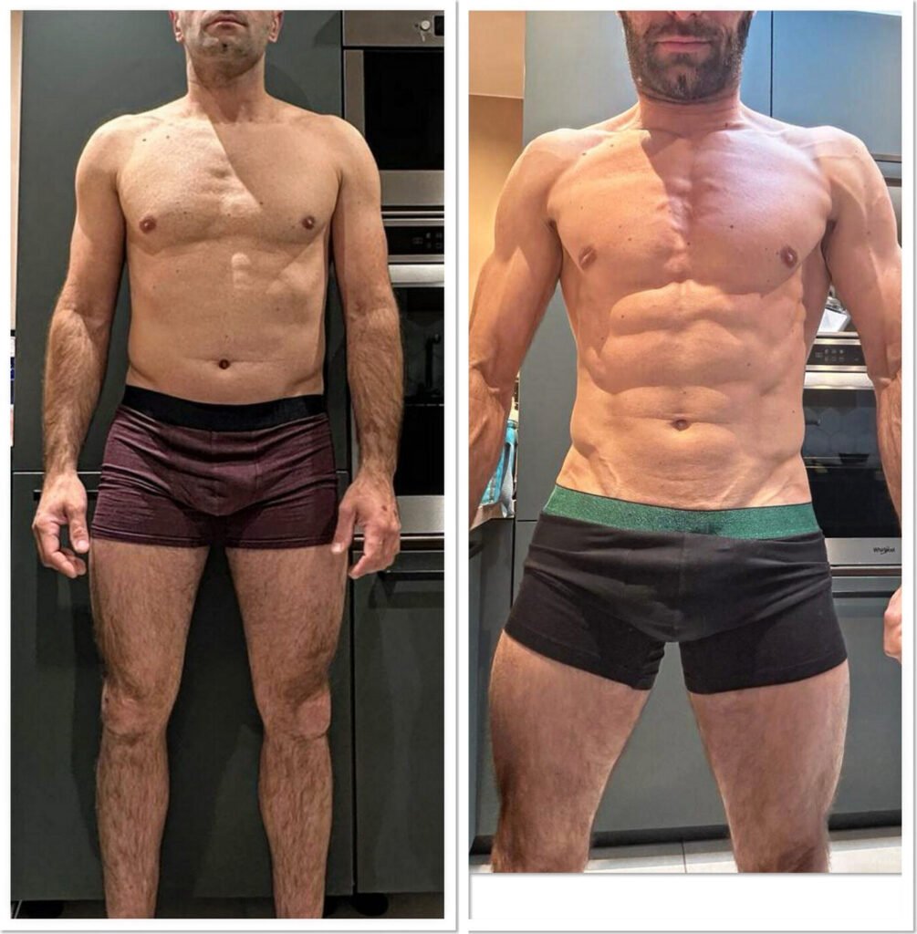 Transformation physique avant/après de Tanguy (16 semaines) – coaching Faress BKH, personal trainer