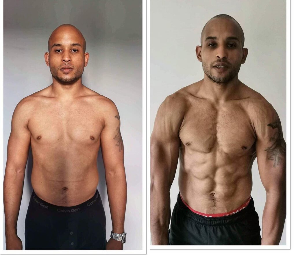 Transformation physique avant/après de Luciano (12 semaines) – coaching Faress BKH, personal trainer